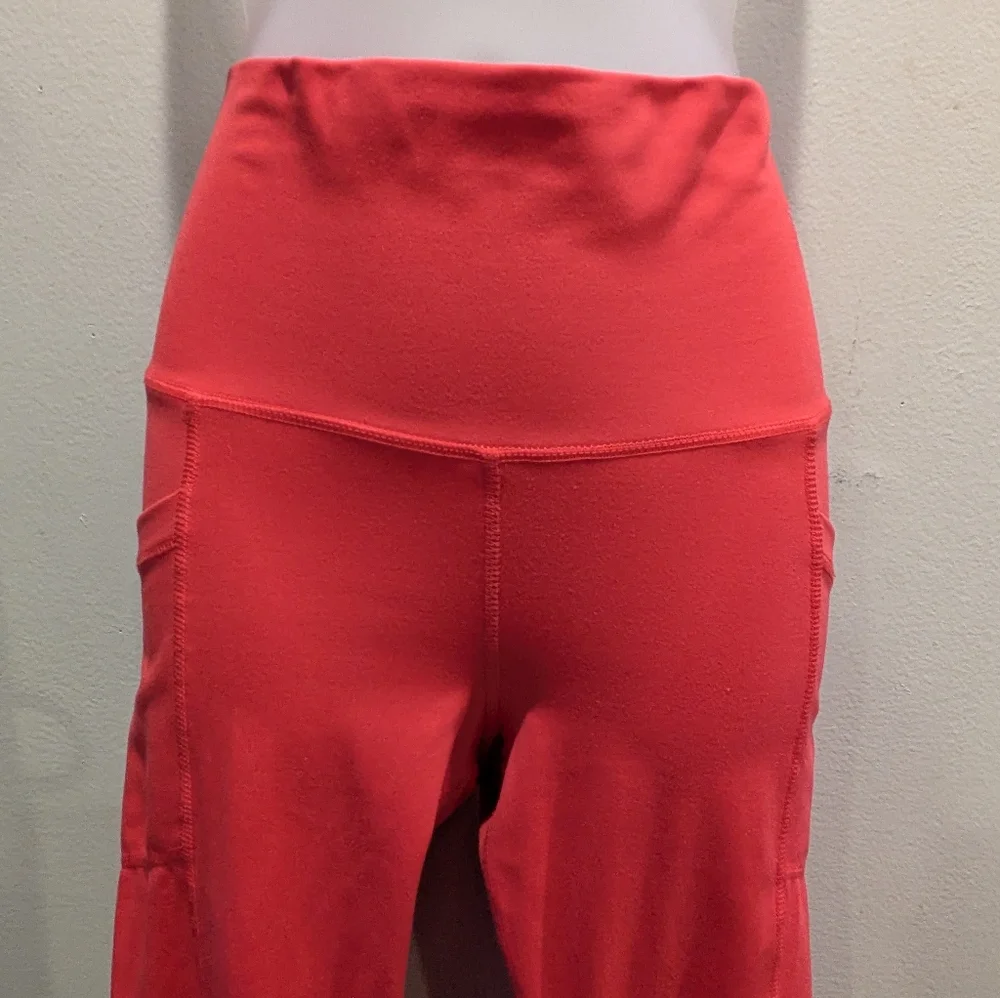 yogaliciuos Lux High-Waisted Coral Leggings Size Small - Picture 3 of 7